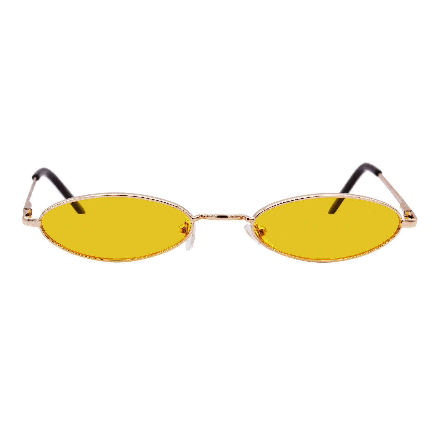 Retro Small Oval Sunglasses Slim Arms Color Tinted Flat Lens 51mm Shop Calishades Men S